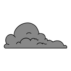cartoon doodle of white large clouds