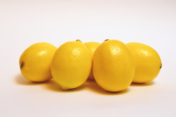 Lemons Close-up. Isolated object on white background.