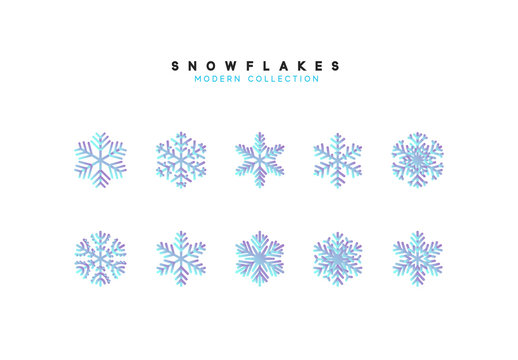 Set vector snowflakes