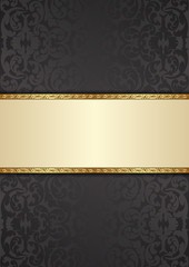 decorative background with floral pattern and golden frame