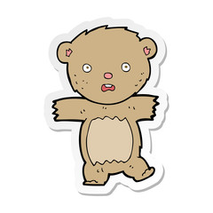 Obraz premium sticker of a cartoon shocked teddy bear