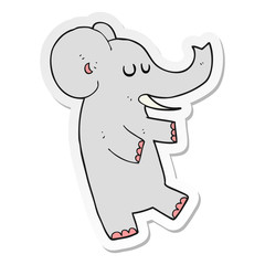 sticker of a cartoon dancing elephant