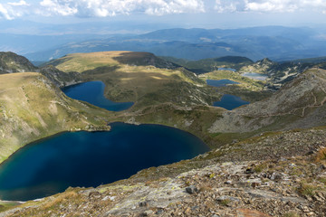 Naklejka na ściany i meble Amazing panoramic view of The Seven Rila Lakes, Rila Mountain, Bulgaria