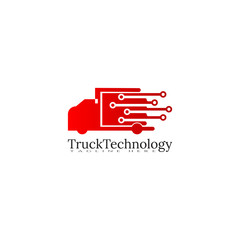 Truck technology icon template,creative vector logo design,emblem,illustration element