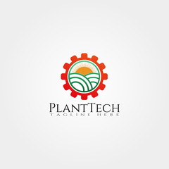 Plantation technology icon template,creative vector logo design,farm,agriculture symbol,illustration element