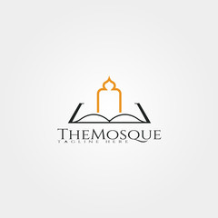 Mosque icon template, islamic center logo,religion,creative vector design