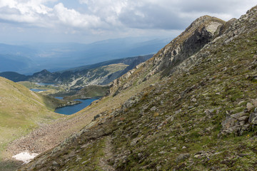 Amazing panoramic view of The Seven Rila Lakes, Rila Mountain, Bulgaria