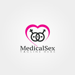 Fototapeta premium Medical icon template,sex logo,creative vector design