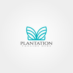 Plantation icon template,creative vector logo design,farm,agriculture symbol,illustration element