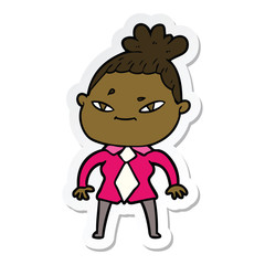 sticker of a cartoon woman