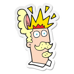 sticker of a cartoon man with exploding head