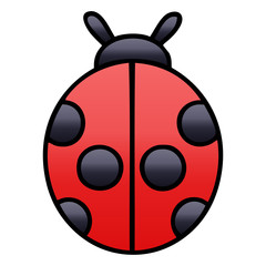 Fototapeta na wymiar gradient shaded cartoon lady bug