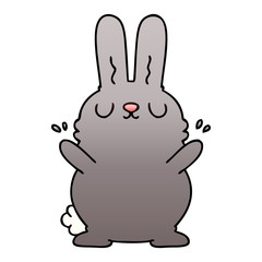 quirky gradient shaded cartoon rabbit
