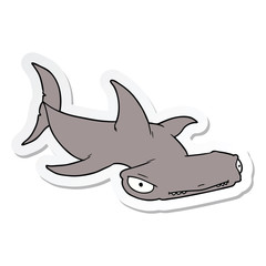 Fototapeta premium sticker of a cartoon hammerhead shark