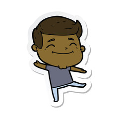 sticker of a happy cartoon man