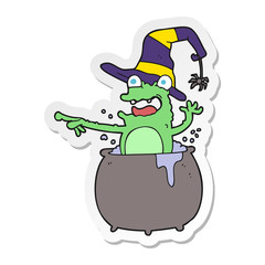 sticker of a cartoon halloween toad