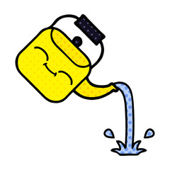 comic book style cartoon pouring kettle