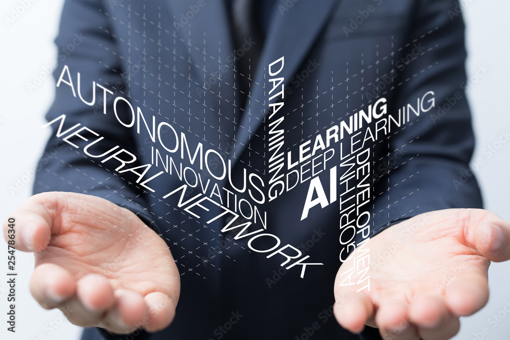 Leinwandbilder artificial intelligence machine learning business internet technology concept .
