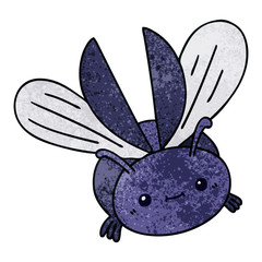 quirky hand drawn cartoon flying beetle