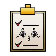 gradient shaded cartoon check list