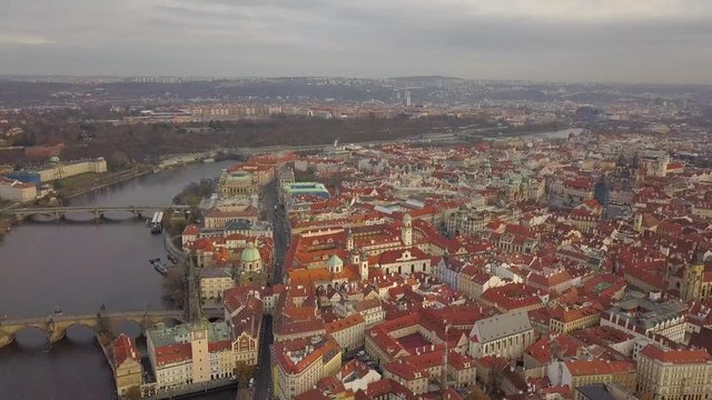 Czech Republic Prague Aerial Drone Flying