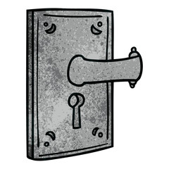 textured cartoon doodle of a door handle