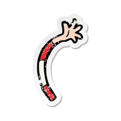 retro distressed sticker of a cartoon arm