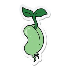 sticker of a cartoon sprouting seed