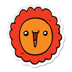 sticker of a cartoon sunflower