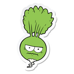 sticker of a cartoon root vegetable