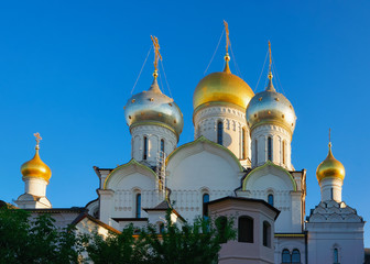 Fototapeta na wymiar Golden Cupola of Conception Convent in Moscow