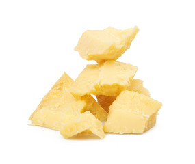 Parmesan cheese isolated on white