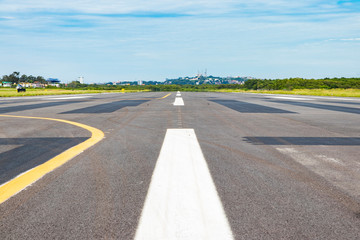 new airplane runway from macaé airport, rio de janeiro, brazil