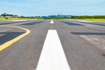 new airplane runway from macaé airport, rio de janeiro, brazil