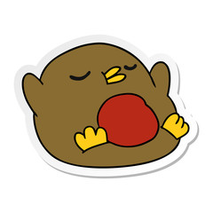 sticker cartoon cute kawaii red robin