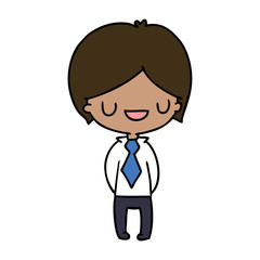 cartoon of a kawaii cute boy