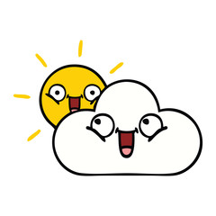 cute cartoon sunshine and cloud
