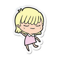 sticker of a cartoon woman