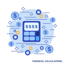 Financial calculation flat design style vector concept illustration