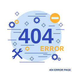 404 error page flat design style vector concept illustration