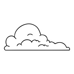line drawing doodle of white large clouds