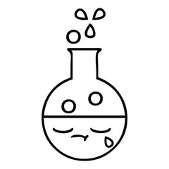 line drawing cartoon test tube