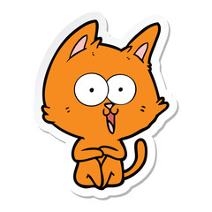 Fototapeta premium sticker of a funny cartoon cat