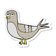 sticker of a cartoon pigeon