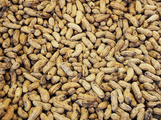 Pile of peanuts for sale at market