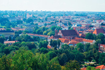 Fototapeta na wymiar Cityscape of Vilnius with St Anne Church