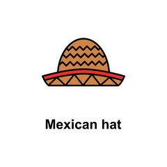 Mexican hat icon. Element of Cinco de Mayo color icon. Premium quality graphic design icon. Signs and symbols collection icon for websites, web design, mobile app