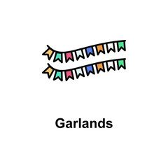 Garlands, decoration icon. Element of Cinco de Mayo color icon. Premium quality graphic design icon. Signs and symbols collection icon for websites, web design, mobile app