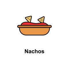 Nachos, food icon. Element of Cinco de Mayo color icon. Premium quality graphic design icon. Signs and symbols collection icon for websites, web design, mobile app