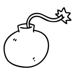 quirky line drawing cartoon bomb